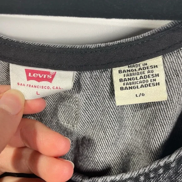 Levi’s Black Jean Dress Large Women’s - Picture 6 of 7